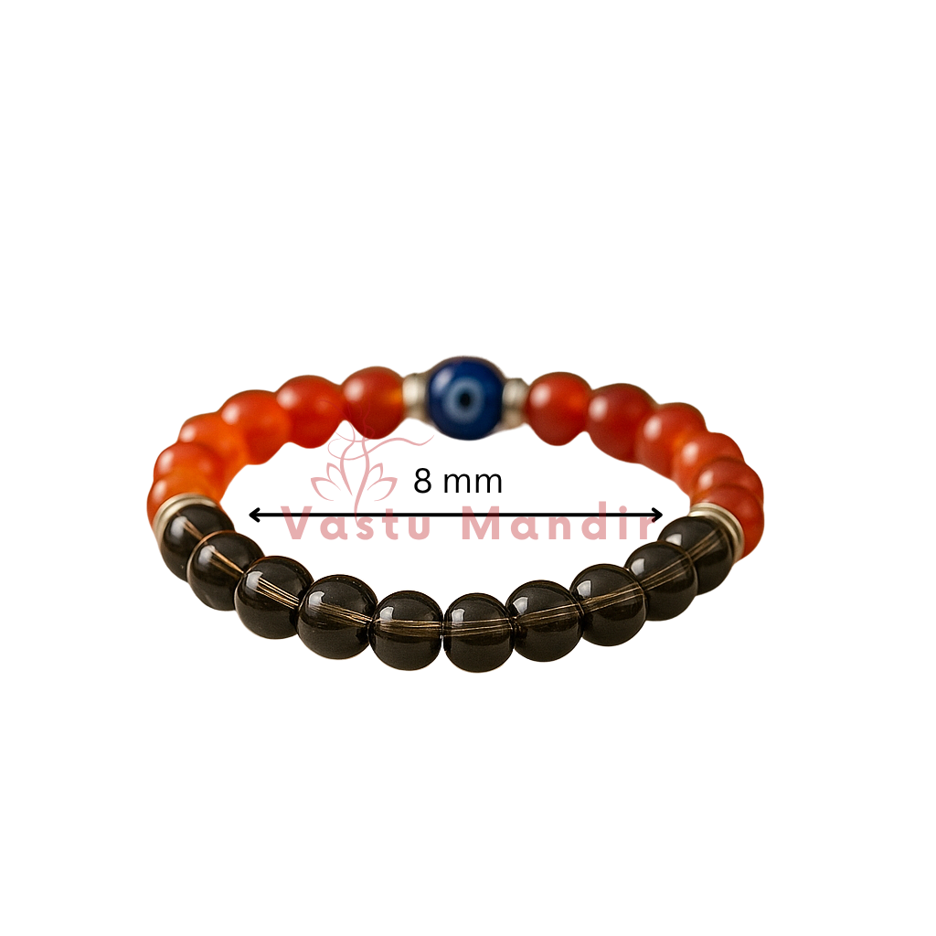 Capricorn zodiac bracelet shown in a low product view with an 8 mm marker