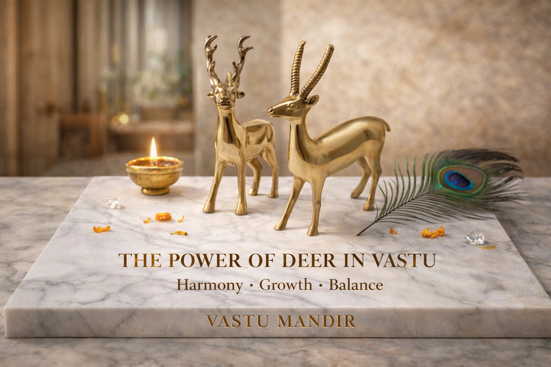 Elegant marble slab engraved “Vastu Mandir”.