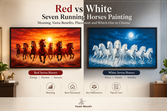 Red vs White Seven Running Horses Painting as per Vastu