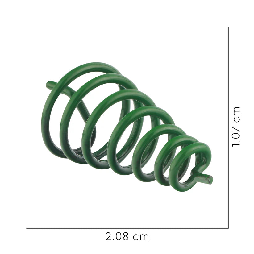 Green clockwise Vastu spring dimension graphic showing 2.08 by 1.07 cm
