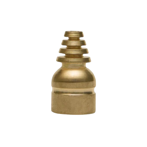 Brass cone stud on a clean white background