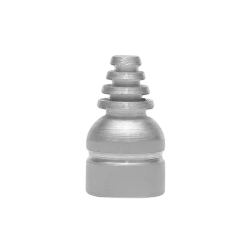 Aluminium cone stud on a clean white background
