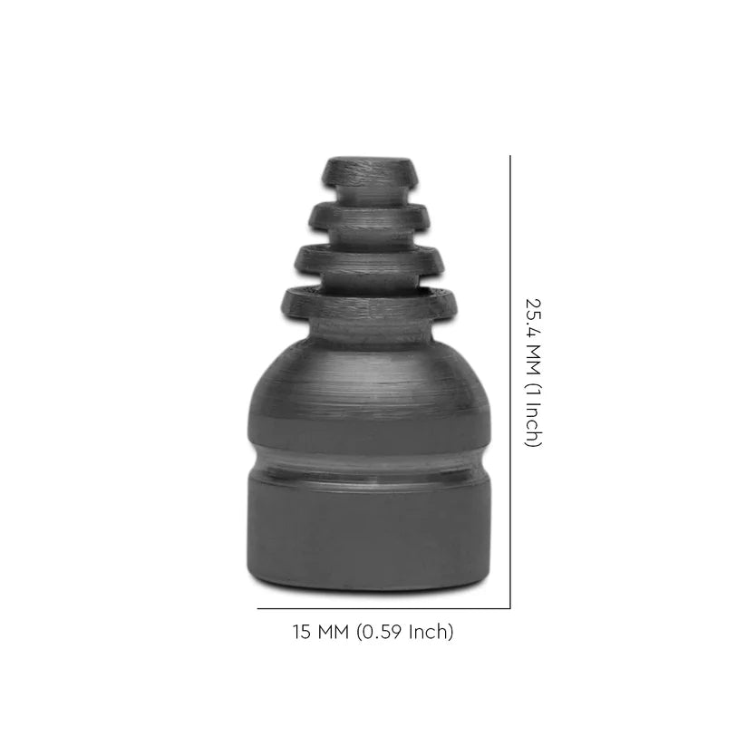 Iron cone stud dimension graphic showing 25.4 mm height and 15 mm base