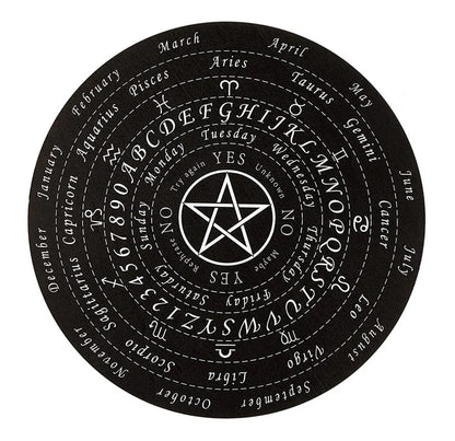 Black Vastu Star pendulum dowsing board isolated on a white background