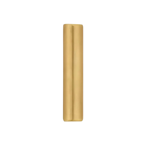 Single short brass round stud shown upright on a white background