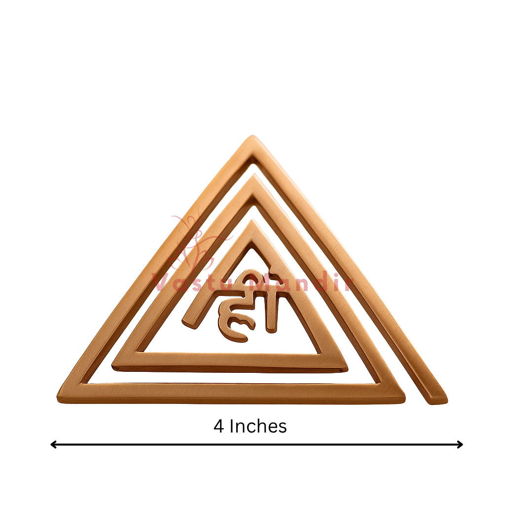 Copper Hii triangle helix dimension graphic showing the 4-inch option