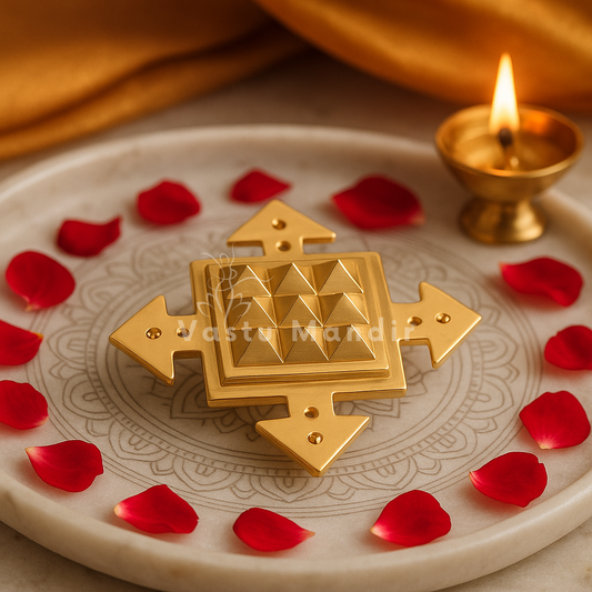 Brass Arrow Pyramid Plate 4 inch for Vastu South Direction Correction – Vastu Mandir
