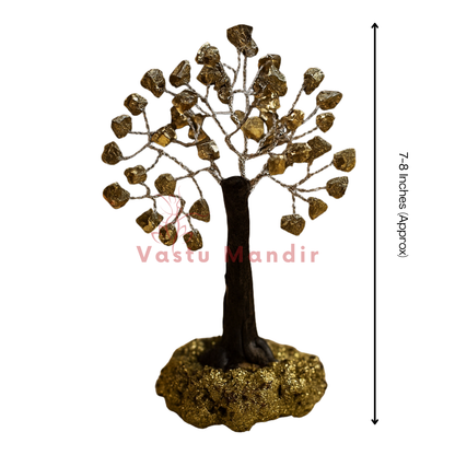 Pyrite Vastu Money Tree with 100 beads (7-8 Inch) for wealth, business success, and financial magnetism.

