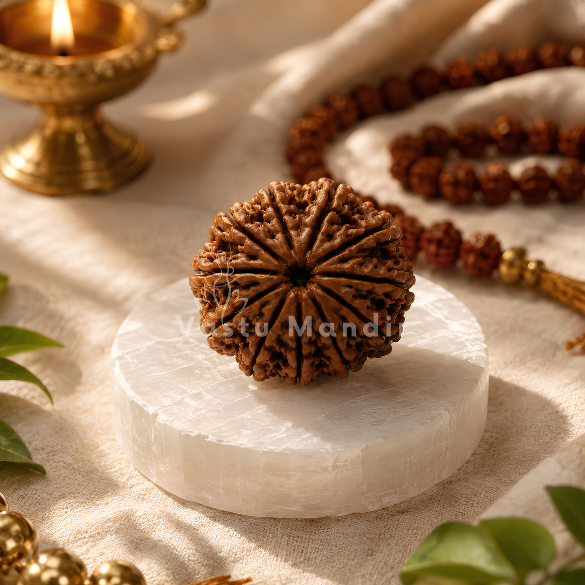 Authentic 11 Mukhi Rudraksha – Vastu Remedy for Meditation Mastery & Wisdom | Ideal for North-East Command Center
