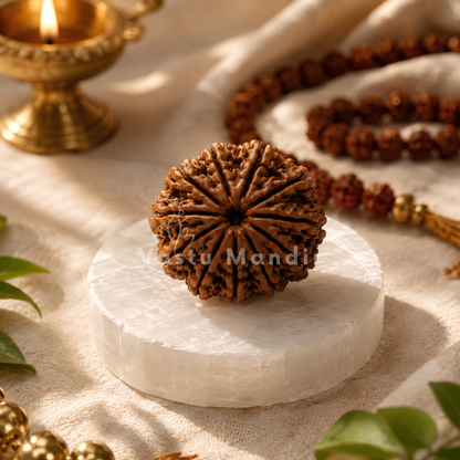 Authentic 11 Mukhi Rudraksha – Vastu Remedy for Meditation Mastery & Wisdom | Ideal for North-East Command Center