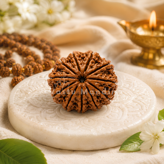 Authentic 11 Mukhi Rudraksha – Vastu Remedy for Meditation Mastery & Wisdom | Ideal for North-East Command Center