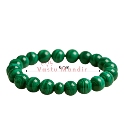 Natural malachite crystal bracelet in another clear product photograph