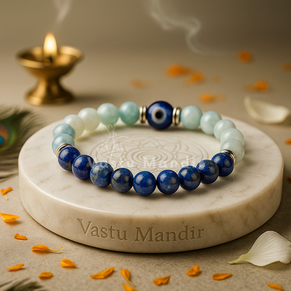 Virgo zodiac crystal bracelet shown with a hand in a lifestyle photograph