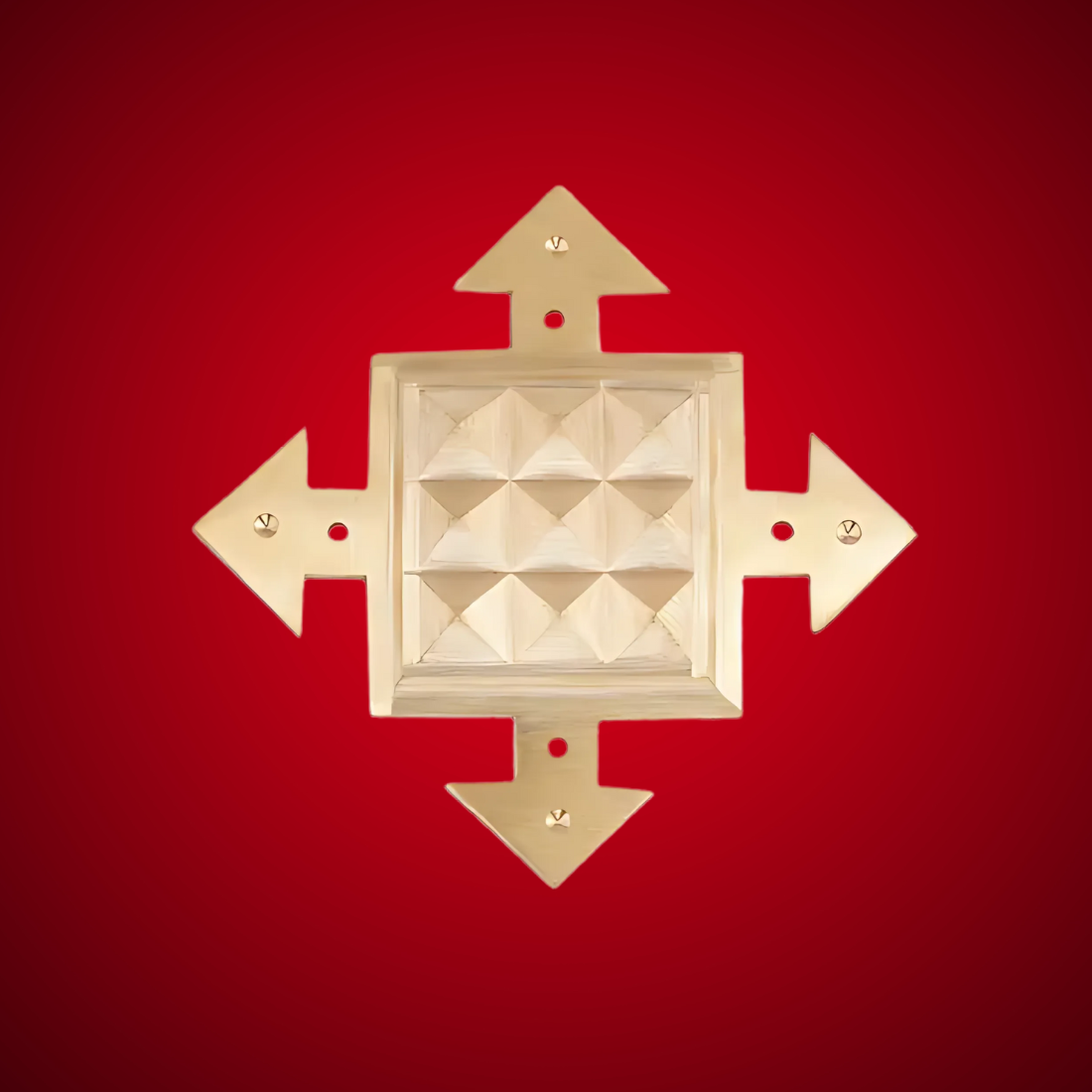 Brass pyramid arrow product image showing its full shape