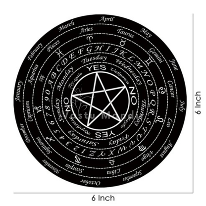 Six-inch Vastu Star dowsing board dimension infographic