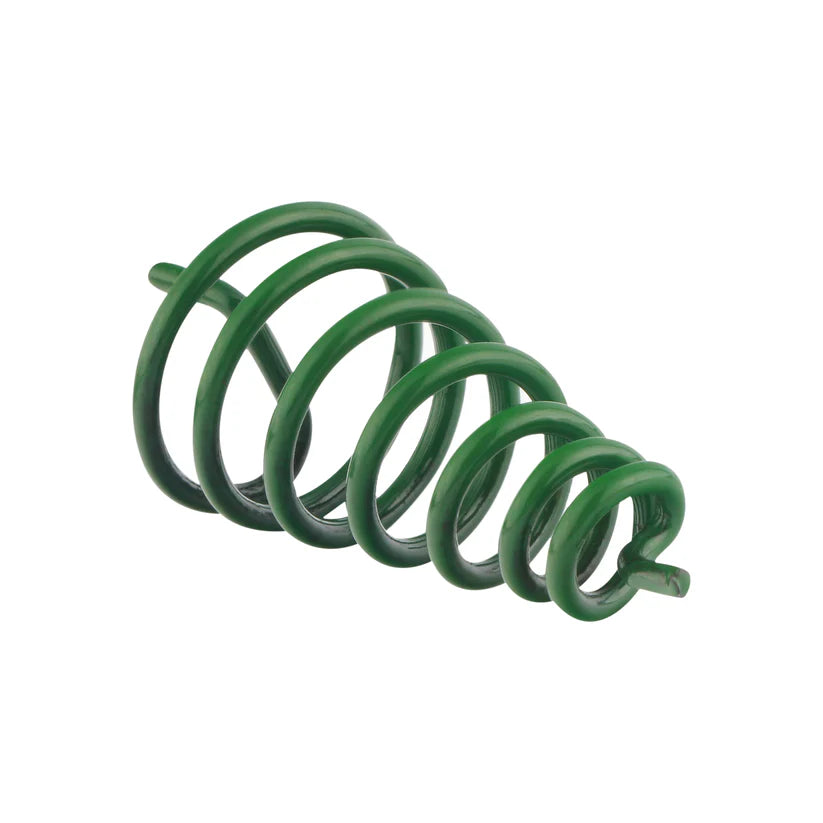 Green clockwise Vastu spring on a clean white background