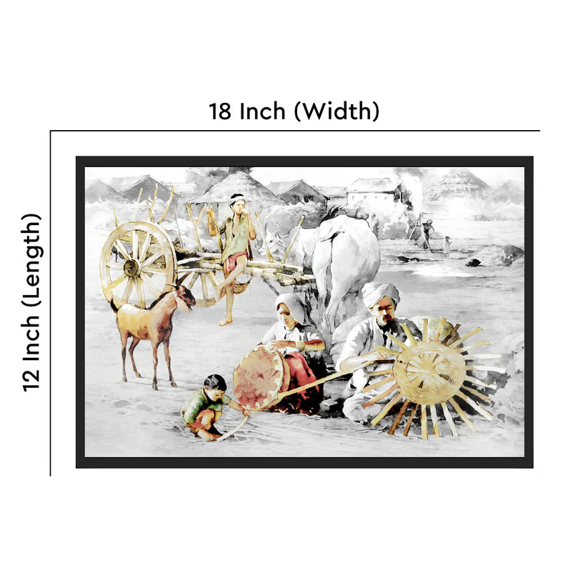 vastu mandir wall art, Village Scenery for Vastu, vastu wall scenery art decoration, vastu home decoration 