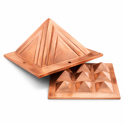 Two copper pyramid layers shown separated on a clean white background