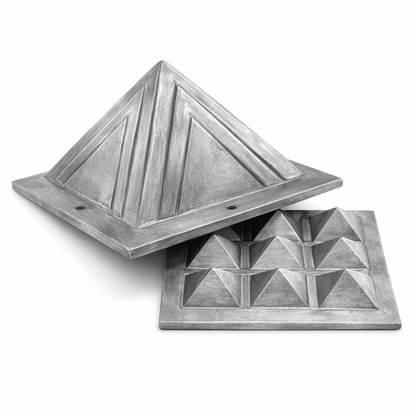 Two zinc pyramid layers shown separated on a clean white background