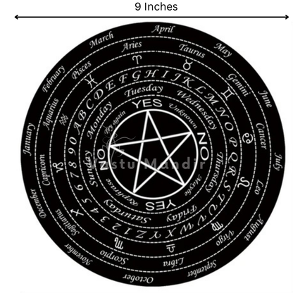 Nine-inch Vastu Star dowsing board dimension infographic