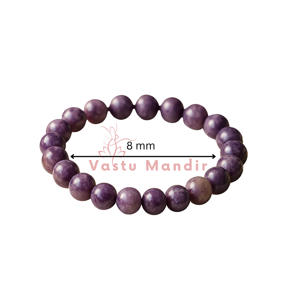 Natural lepidolite crystal bracelet in another clear product photograph