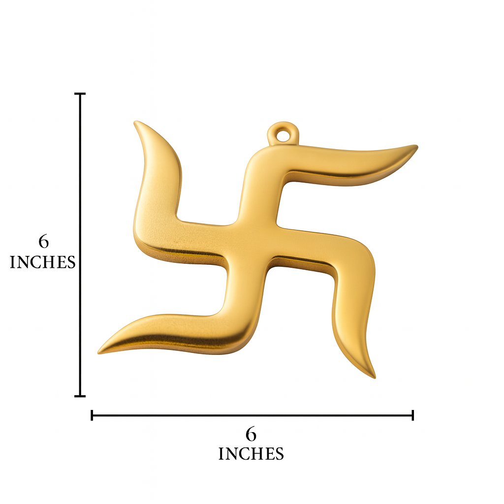 Brass Swastik wall symbol shown on a clean neutral background