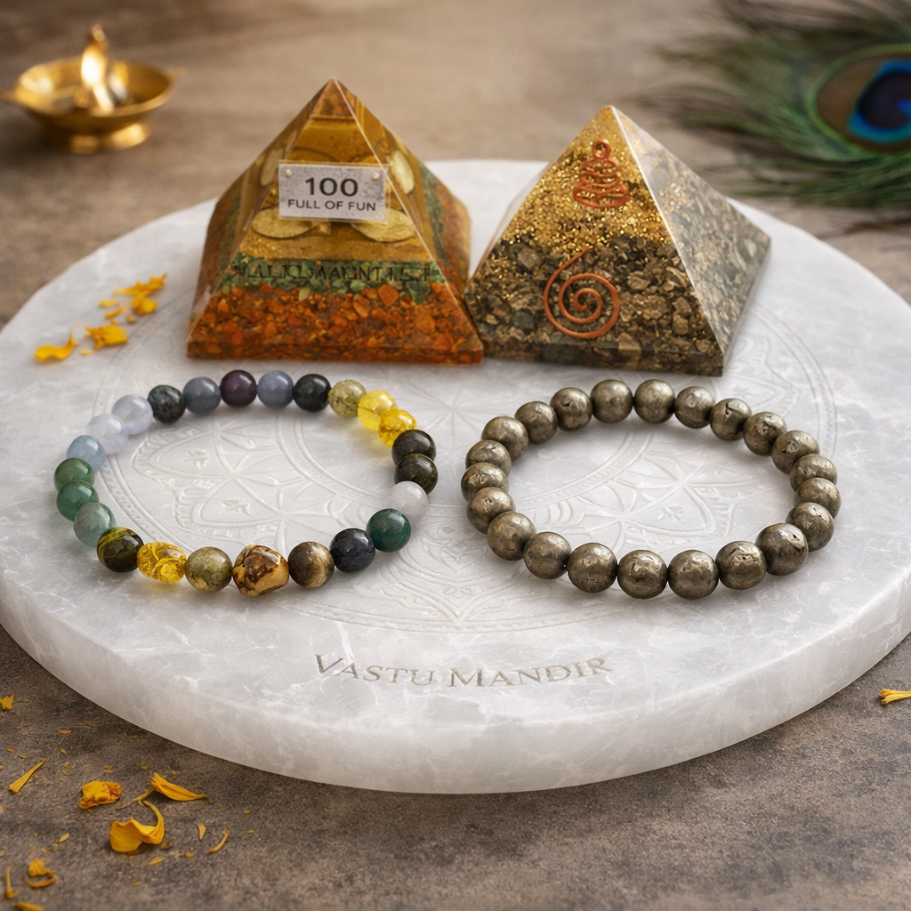 Vastu product set displayed in a softly lit product setting