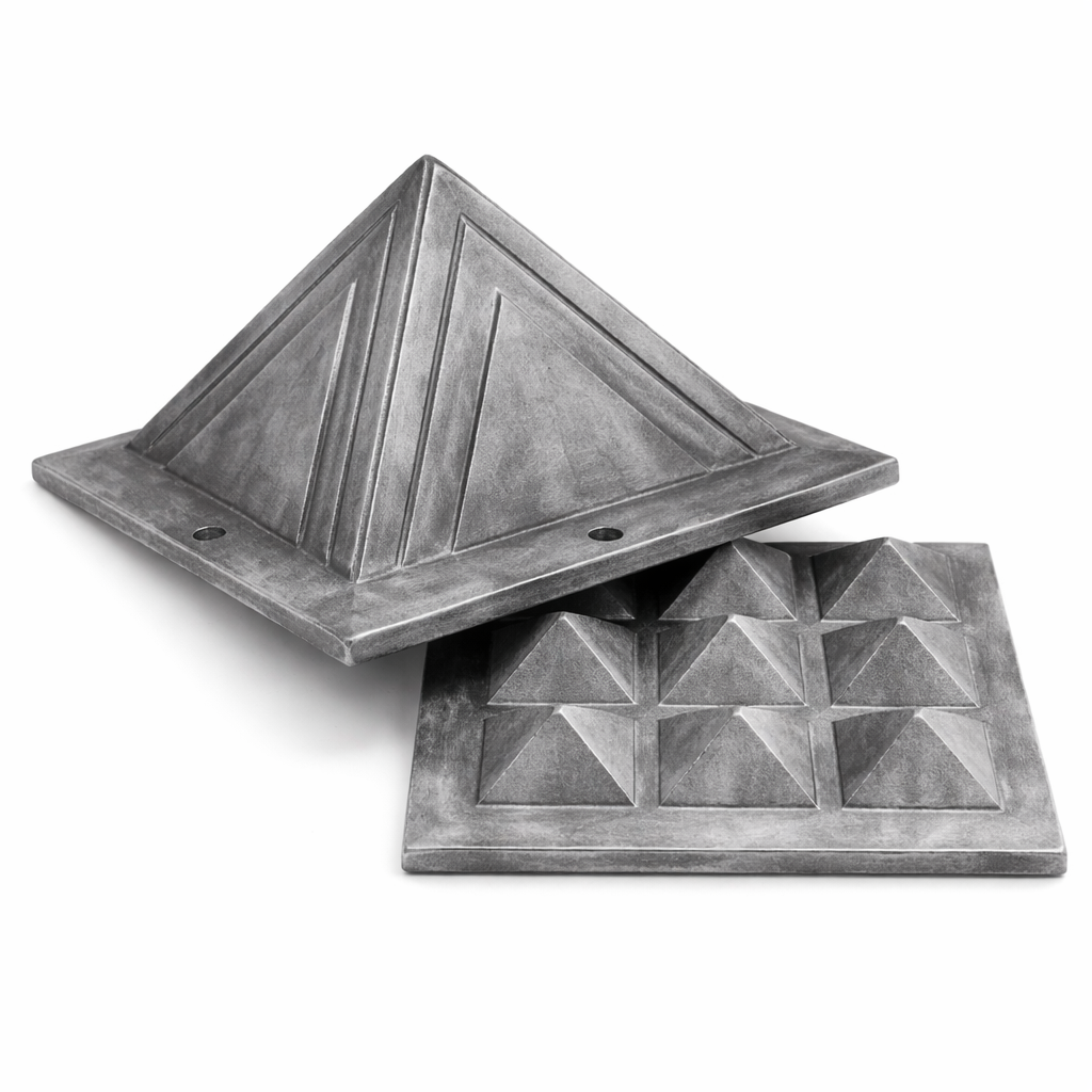 Two lead pyramid layers shown separated on a clean white background