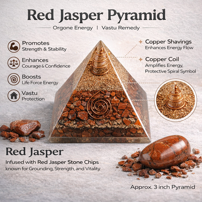 Red Jasper Pyramid – close product view highlighting material texture