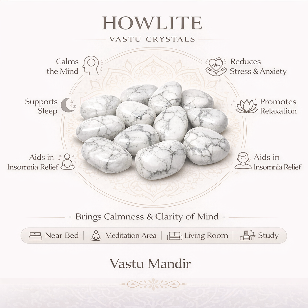Natural howlite tumbled stones in a close-up view against a clean white background