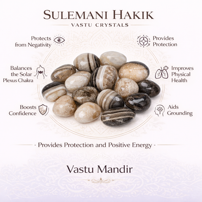 Natural sulemani hakik tumbled stones infographic summarising visible product features