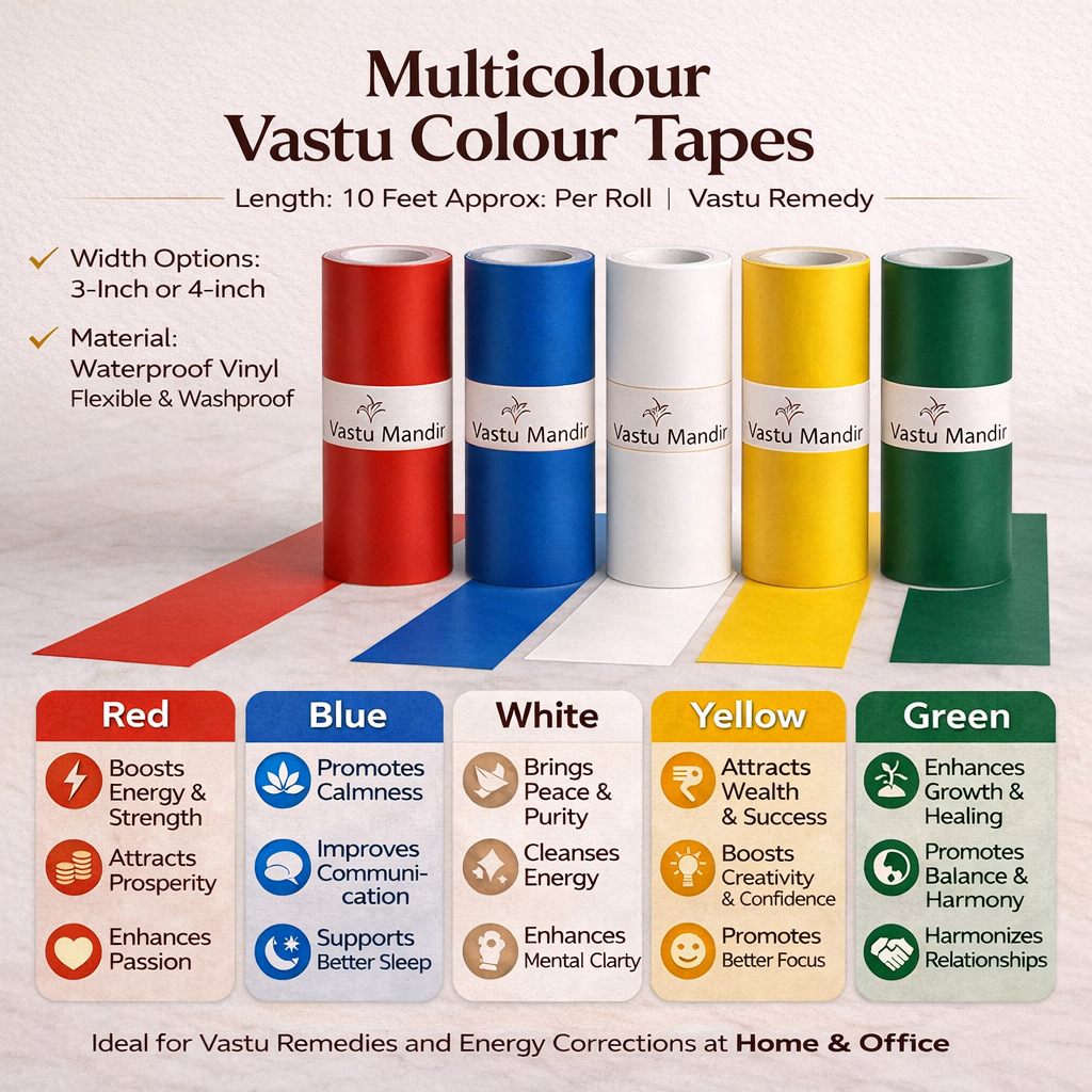 Multicolor Vastu color tape set presented in a clear lifestyle setting