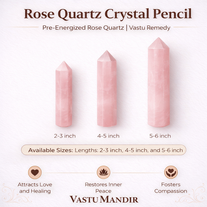 Rose quartz crystal pencil infographic summarising visible product features