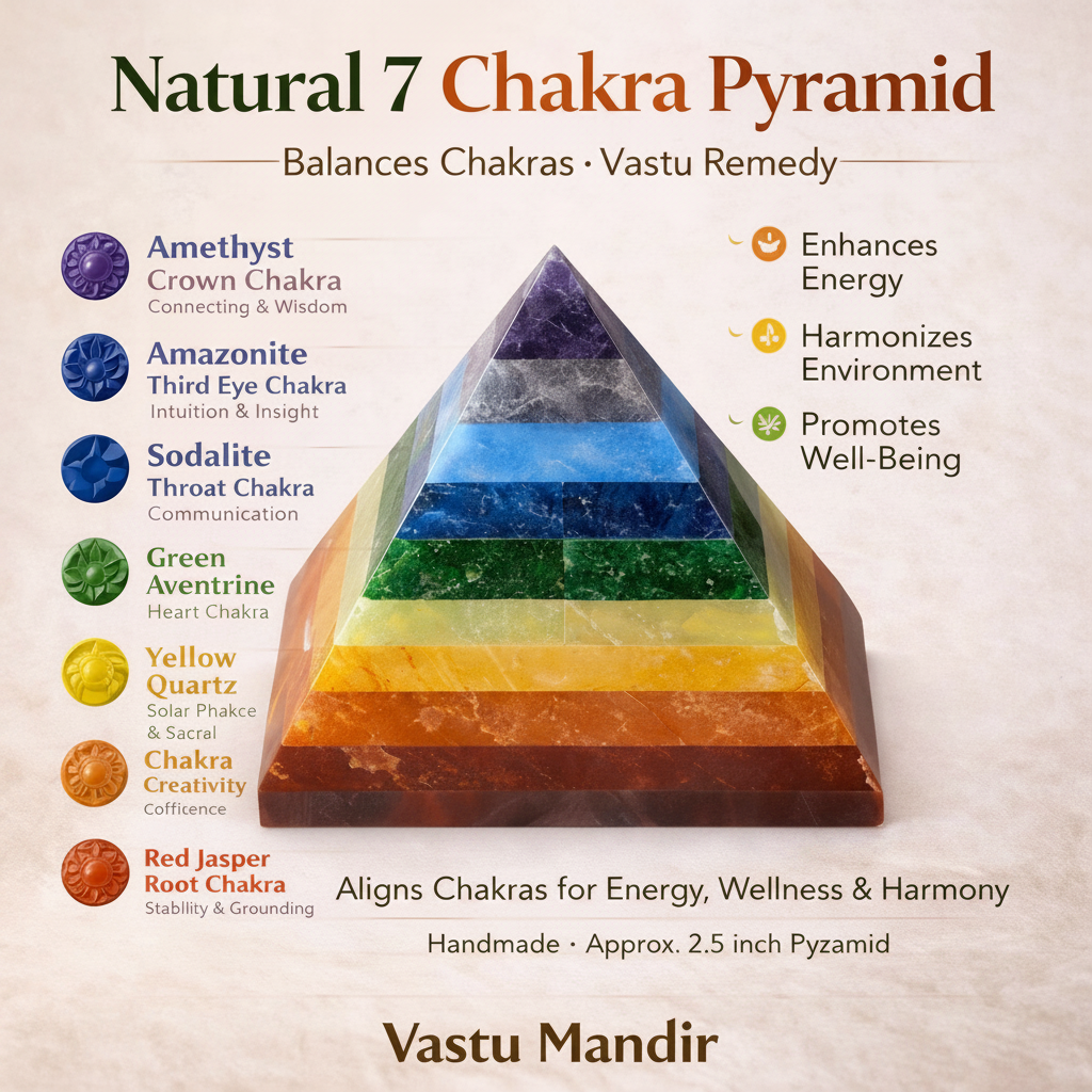Natural 7 Chakra Pyramid – top-down view showing the apex and square base