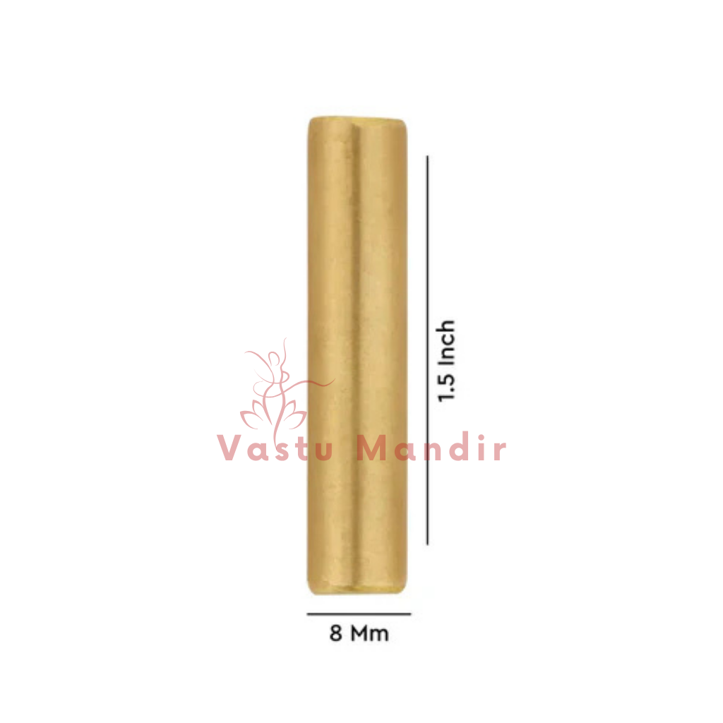 Brass round stud dimension graphic showing 1.5-inch height and 8 mm diameter