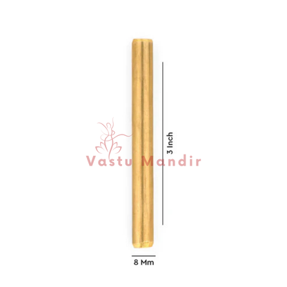 Brass round stud dimension graphic showing 3-inch height and 8 mm diameter