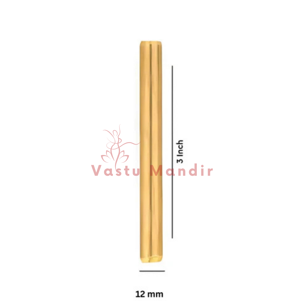 Brass round stud dimension graphic showing 3-inch height and 12 mm diameter
