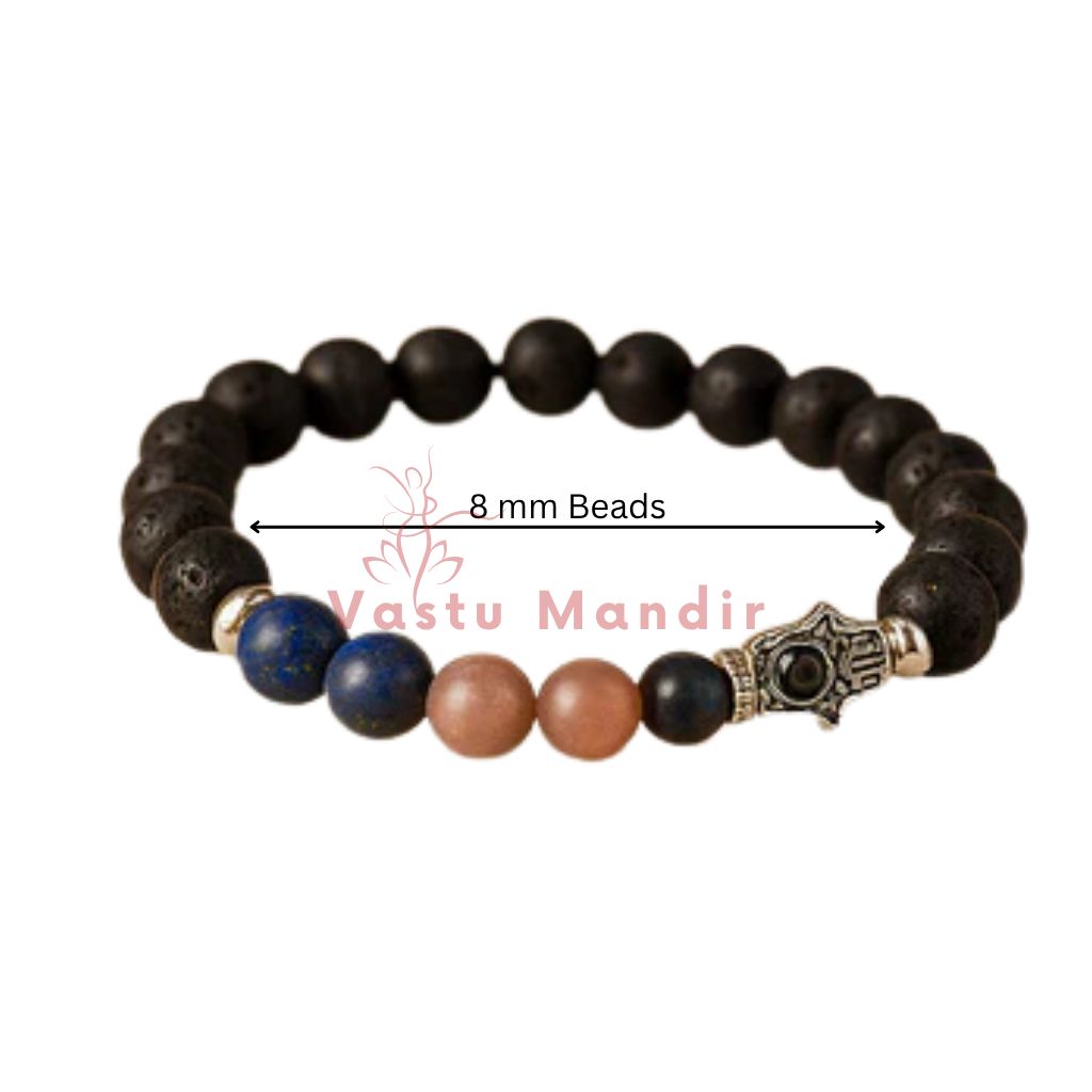 Thyroid support crystal bracelet centred in a clean product photograph
