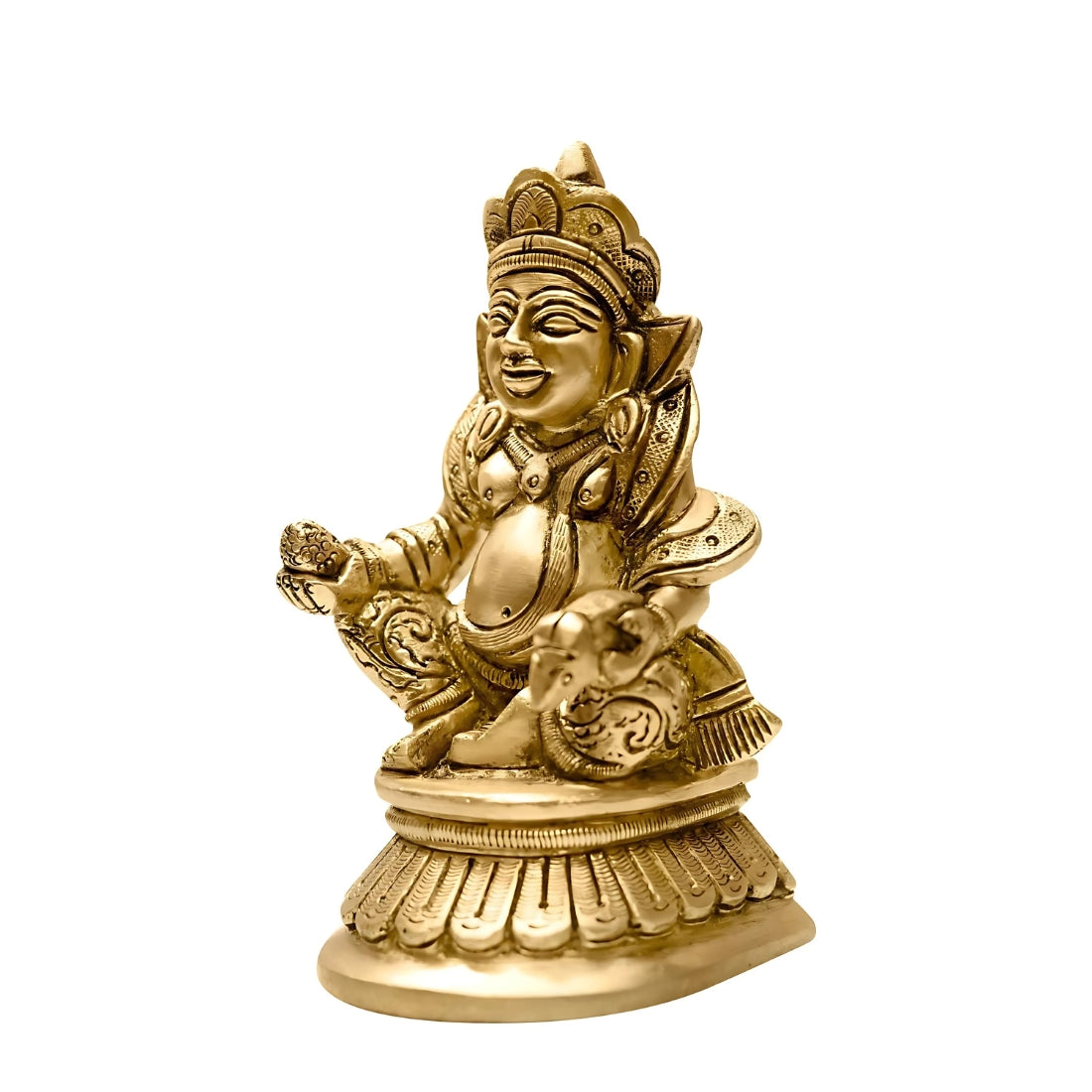 Brass Kuber Ji idol front three-quarter view isolated on white background