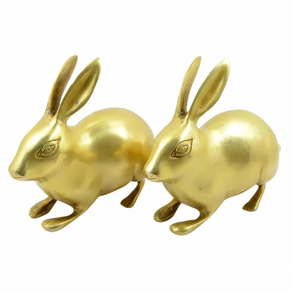 Pair of Golden Rabbit, 100% Pure Brass Statue Idol 