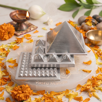 3-Layer Zinc Vastu Pyramid – Vastu Remedy for North-East Health & Energy |  7.6 cm | 500 g