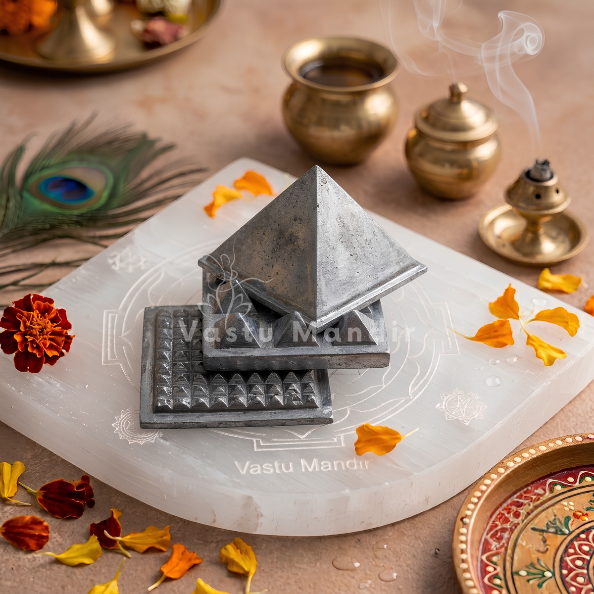 3-Layer Zinc Vastu Pyramid – Vastu Remedy for North-East Health & Energy |  7.6 cm | 500 g