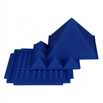 Blue Plastic pyramid on a white background