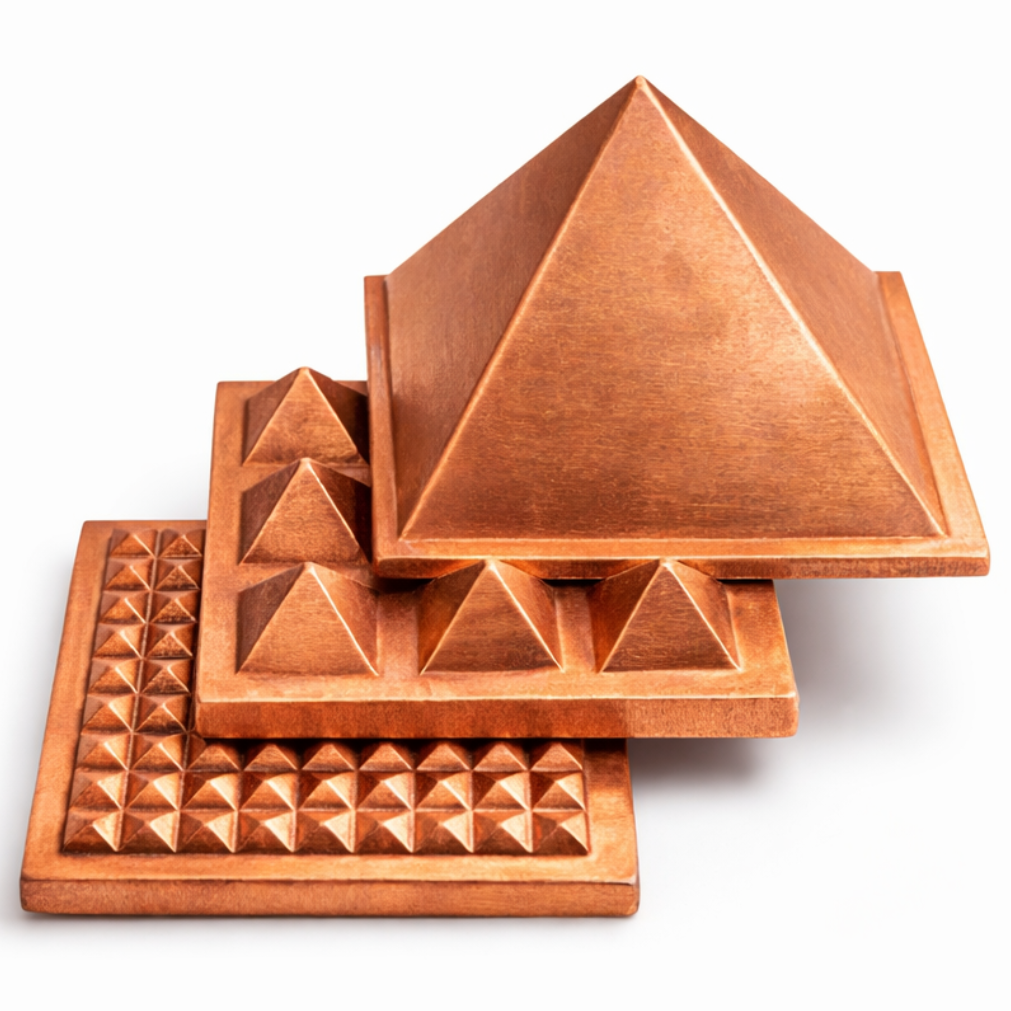3-Layer Copper Pyramid on a white background