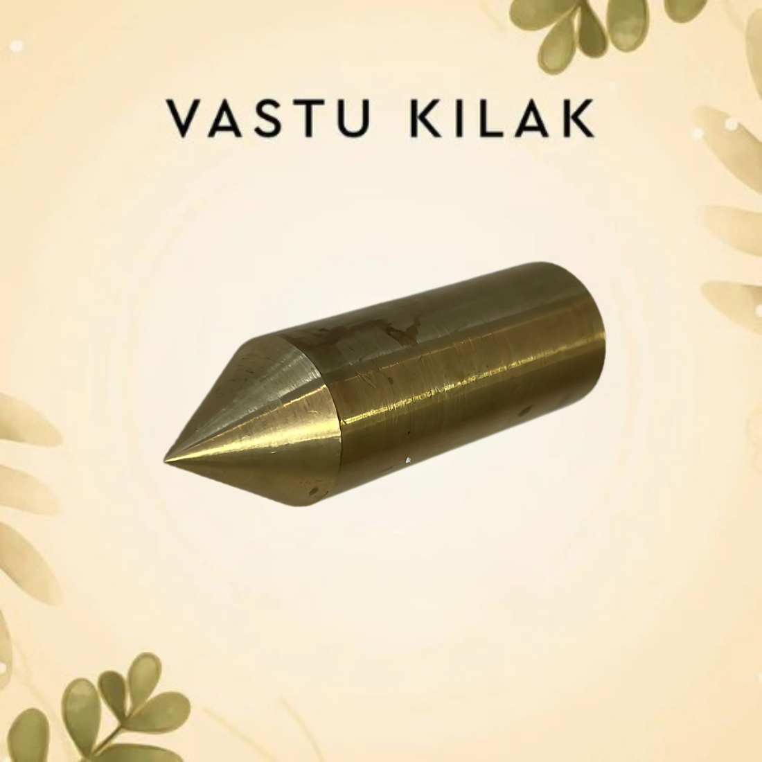 Short brass Kilak rod on a pale botanical background