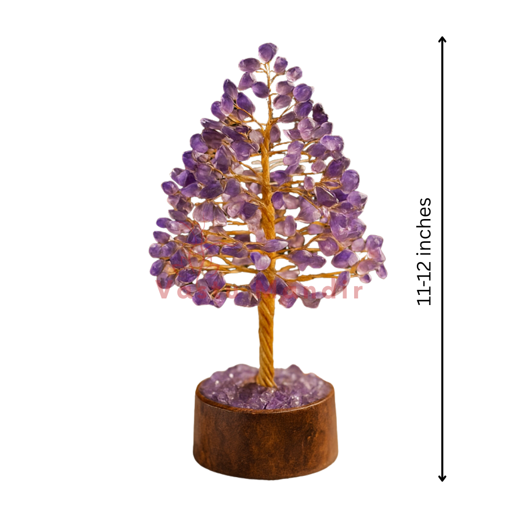 Amethyst crystal tree shown in a clear white-background tree view