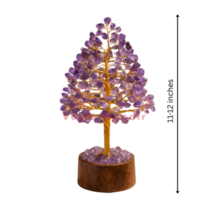 Amethyst crystal tree shown in a clear white-background tree view