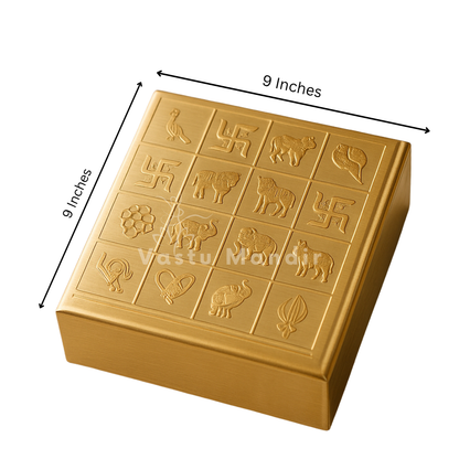 Brass manjusha yantra box with partition in a close product view on white