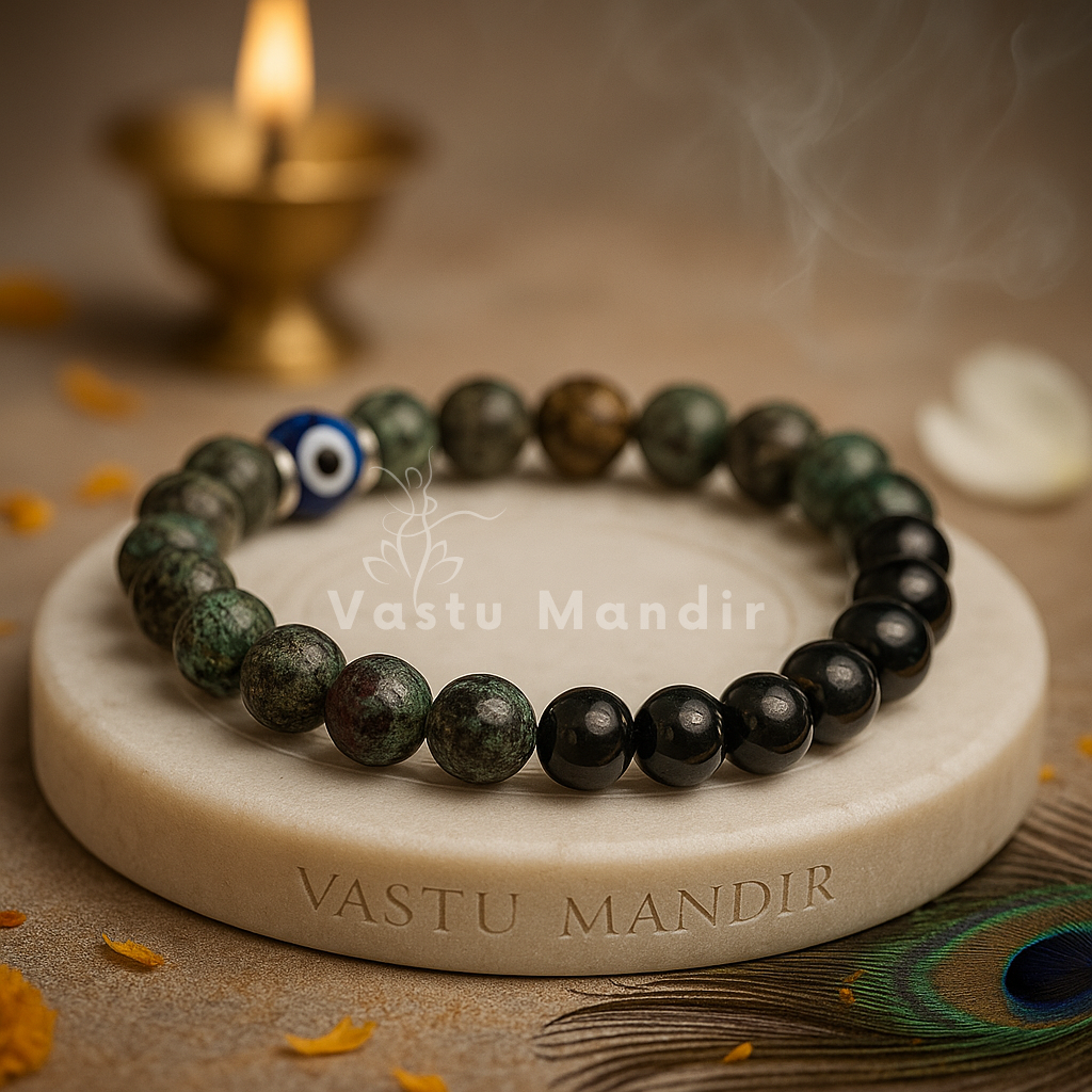 Libra zodiac crystal bracelet shown with a hand in a lifestyle photograph