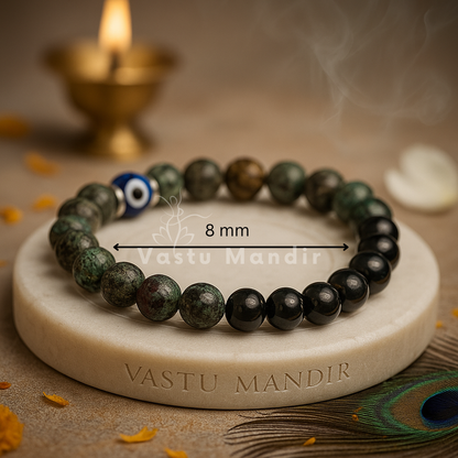 Libra zodiac crystal bracelet presented with a hand for visual scale